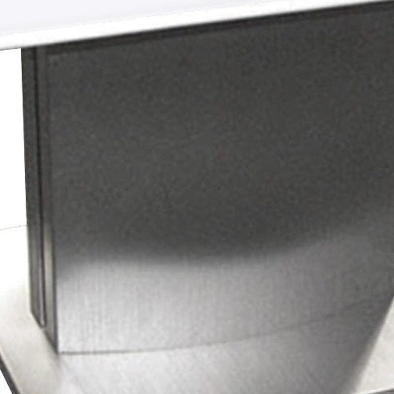 Table d'appoint piédestal carrée en marbre blanc et argenté et métal - 21,5' X 22' X 21,5