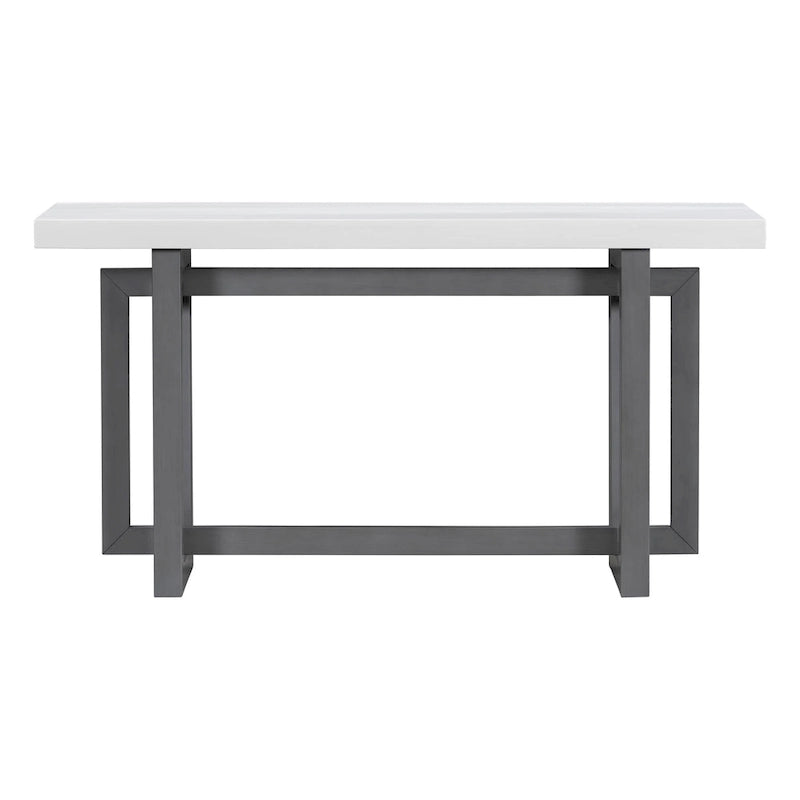Console contemporaine avec plateau en bois, Table d'entrée extra longue pour entrée, couloir, salon, foyer