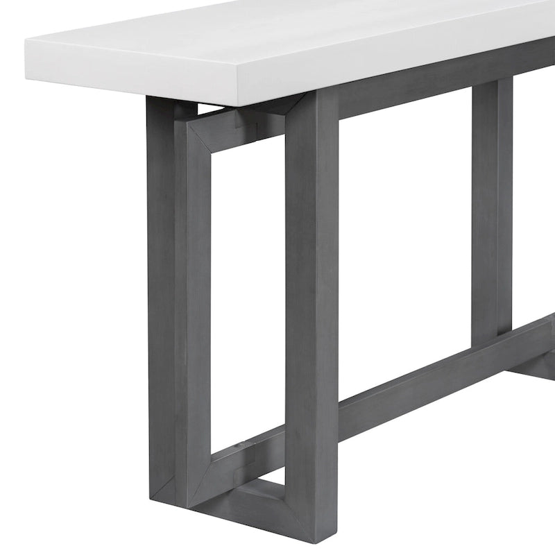 Console contemporaine avec plateau en bois, Table d'entrée extra longue pour entrée, couloir, salon, foyer