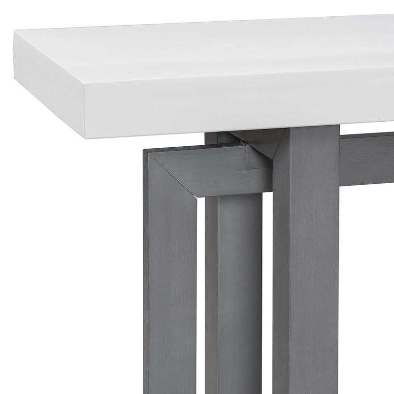 Console contemporaine avec plateau en bois, Table d'entrée extra longue pour entrée, couloir, salon, foyer