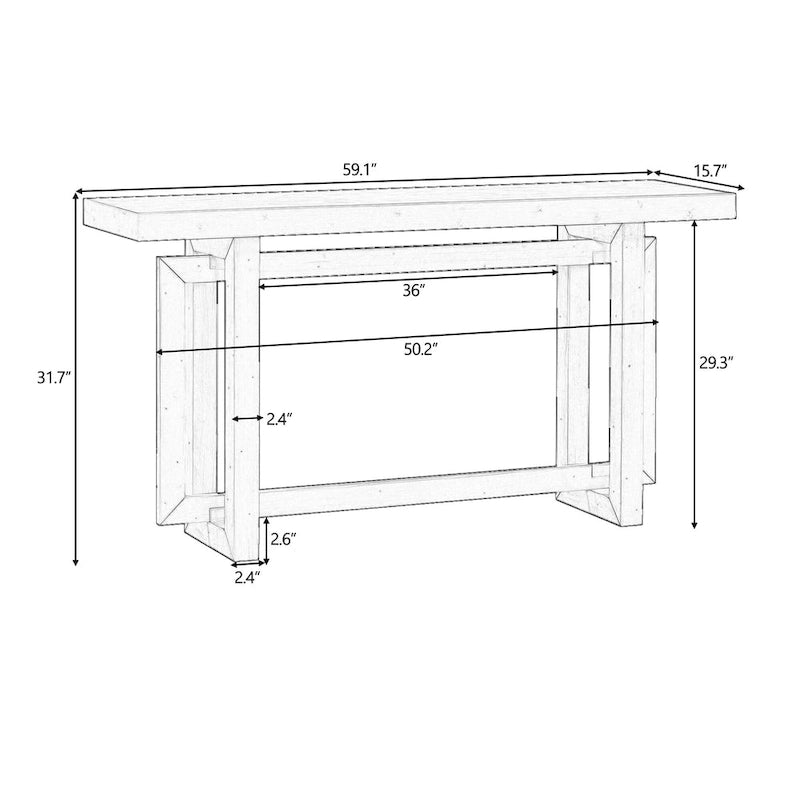 Console contemporaine avec plateau en bois, Table d'entrée extra longue pour entrée, couloir, salon, foyer