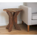 Table d'appoint en bois recyclé vieilli marron 26 po - 25,75 x 26 x 25,75 po