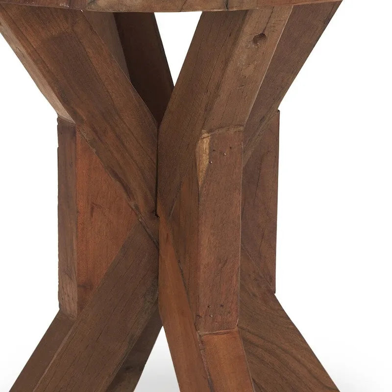 Table d'appoint en bois recyclé vieilli marron 26 po - 25,75 x 26 x 25,75 po
