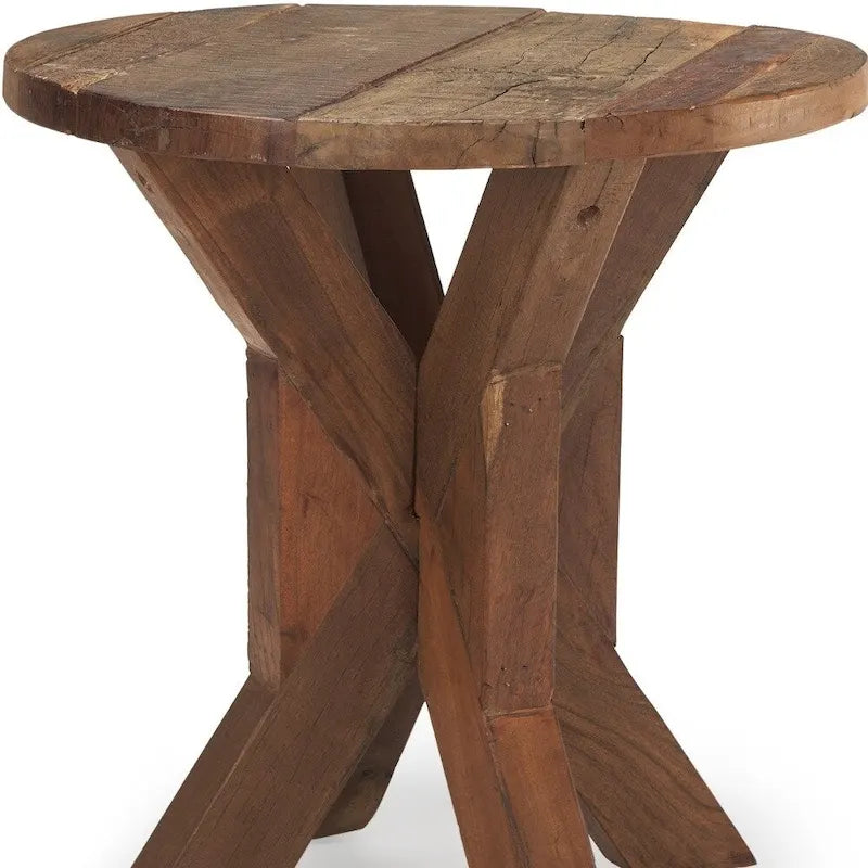 Table d'appoint en bois recyclé vieilli marron 26 po - 25,75 x 26 x 25,75 po