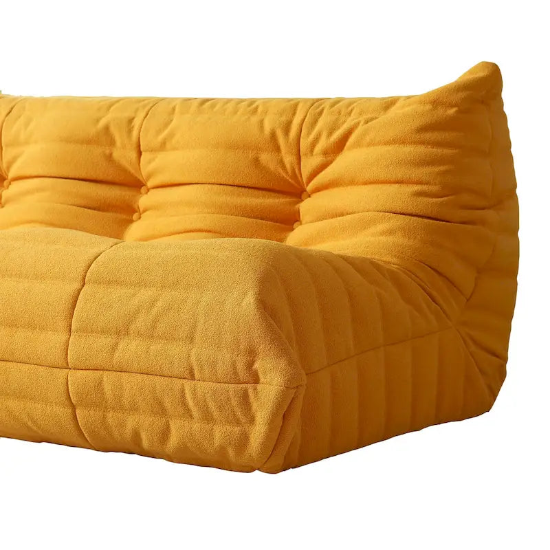 Canapé de sol en velours Teddy, canapé paresseux confortable avec support dorsal et ottoman