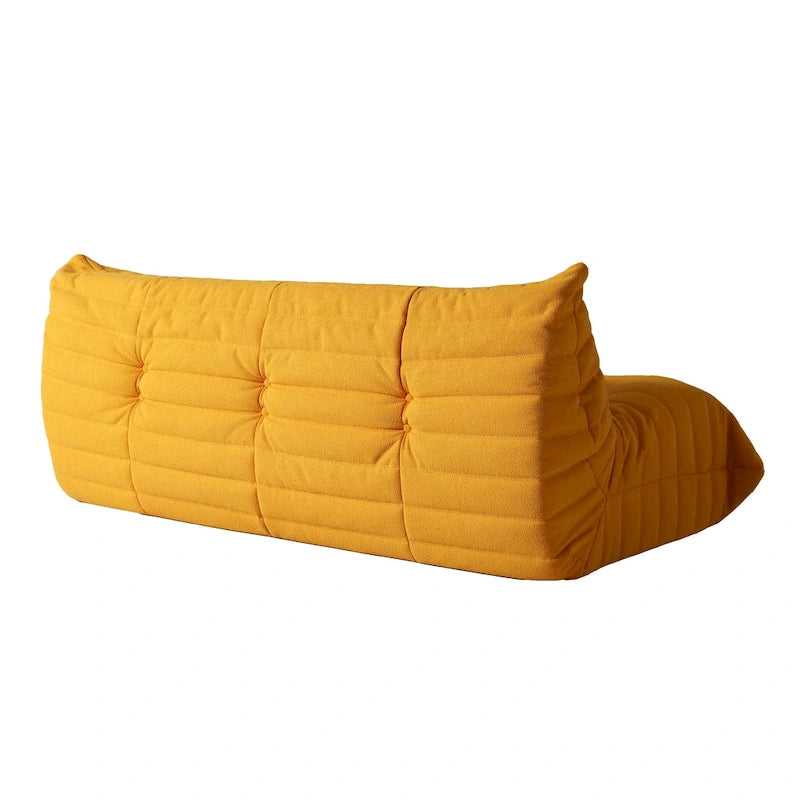 Canapé de sol en velours Teddy, canapé paresseux confortable avec support dorsal et ottoman