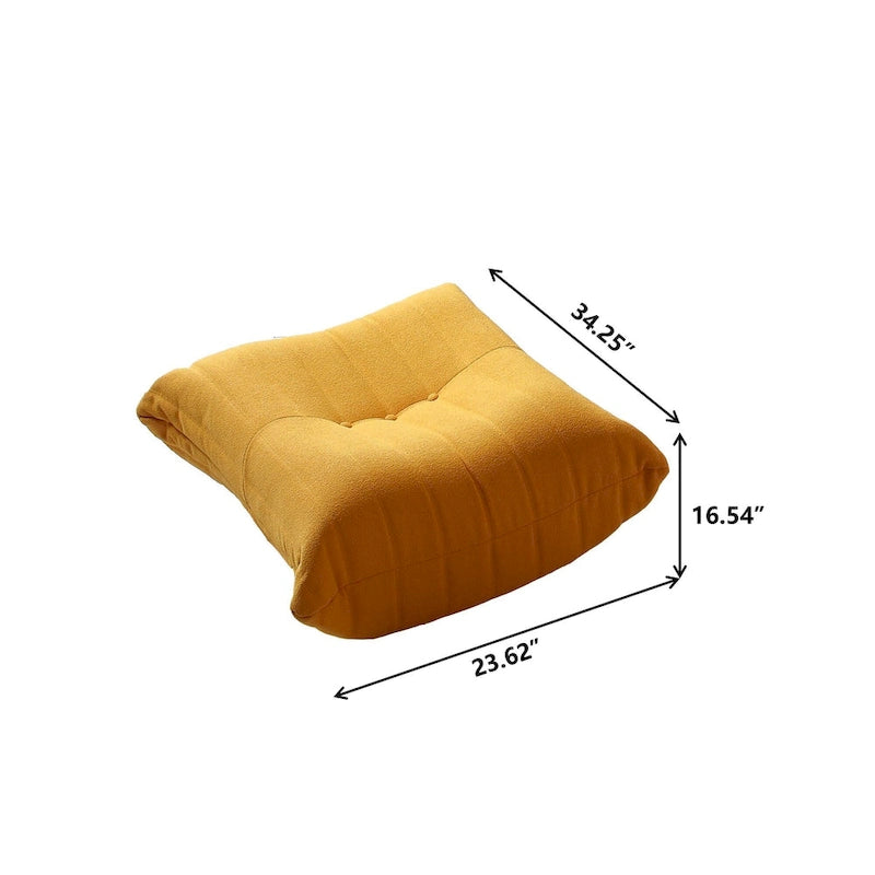 Canapé de sol en velours Teddy, canapé paresseux confortable avec support dorsal et ottoman