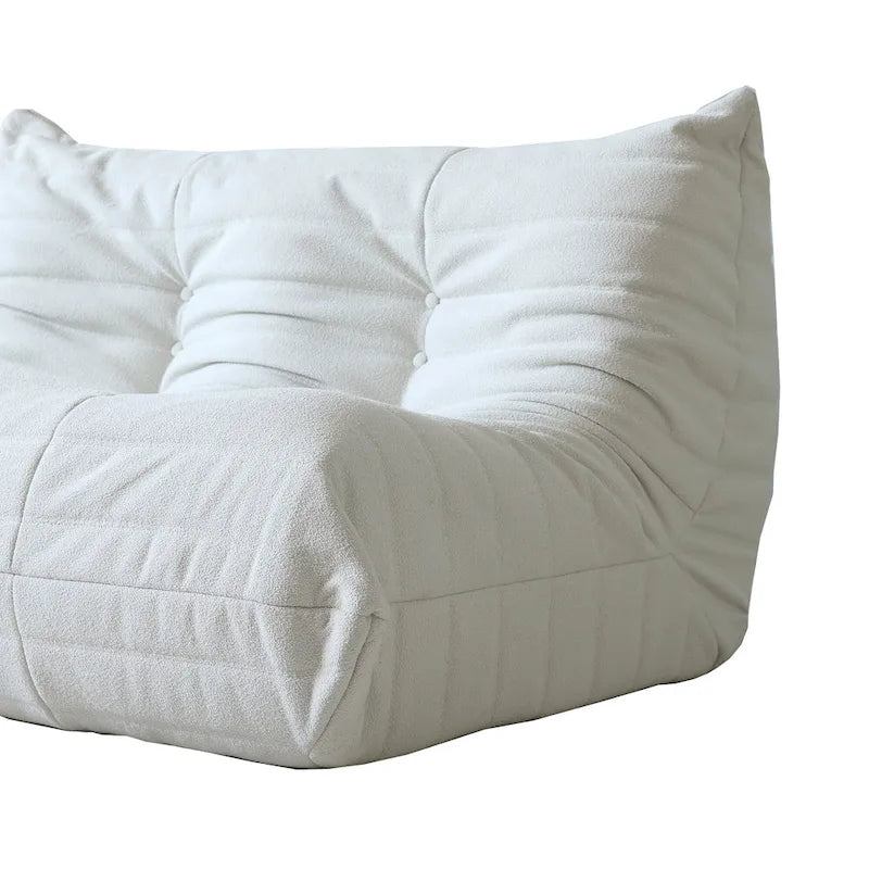 Canapé de sol en velours Teddy, canapé paresseux confortable avec support dorsal et ottoman