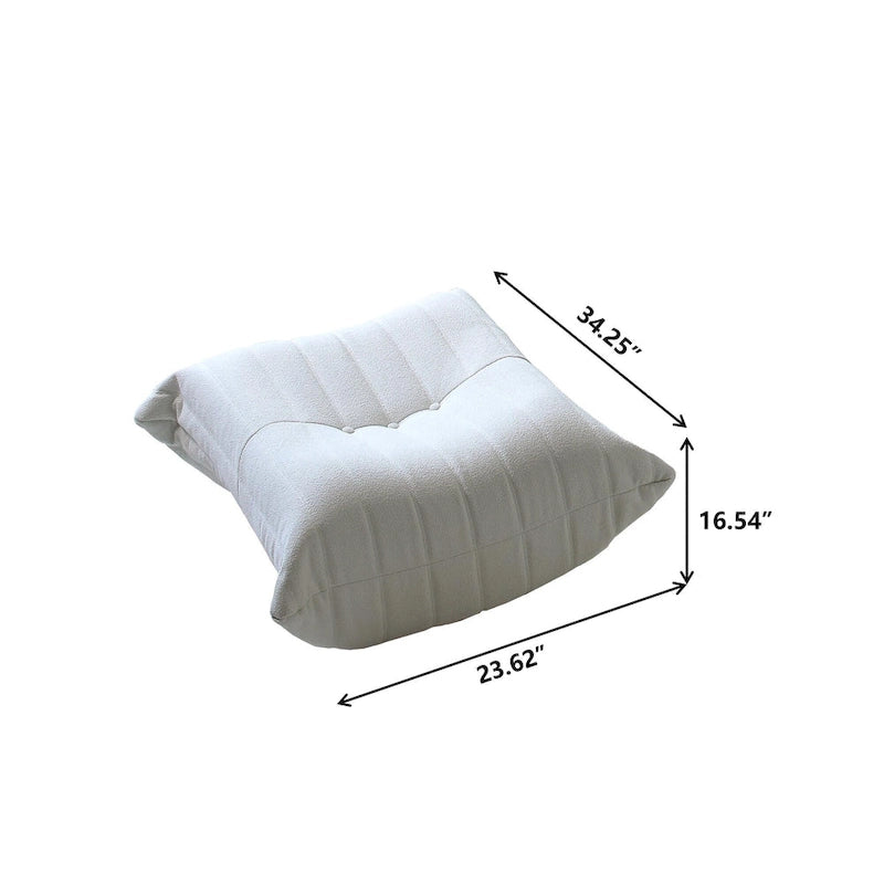 Canapé de sol en velours Teddy, canapé paresseux confortable avec support dorsal et ottoman