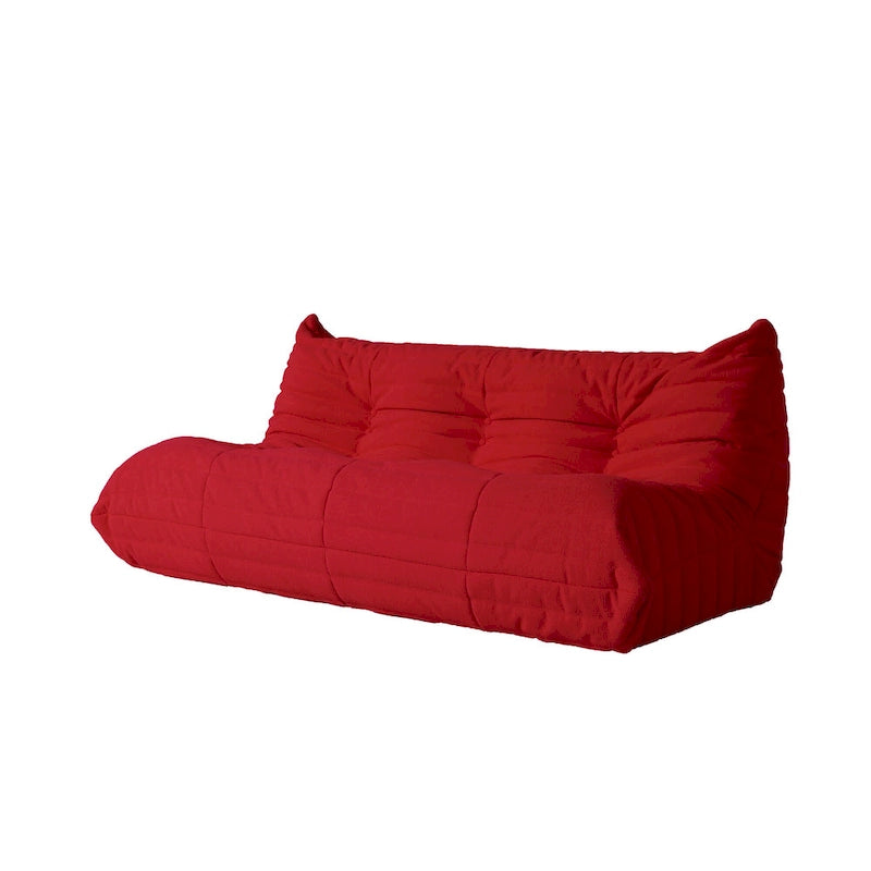 Canapé de sol en velours Teddy, canapé paresseux confortable avec support dorsal et ottoman