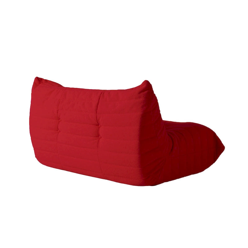 Canapé de sol en velours Teddy, canapé paresseux confortable avec support dorsal et ottoman