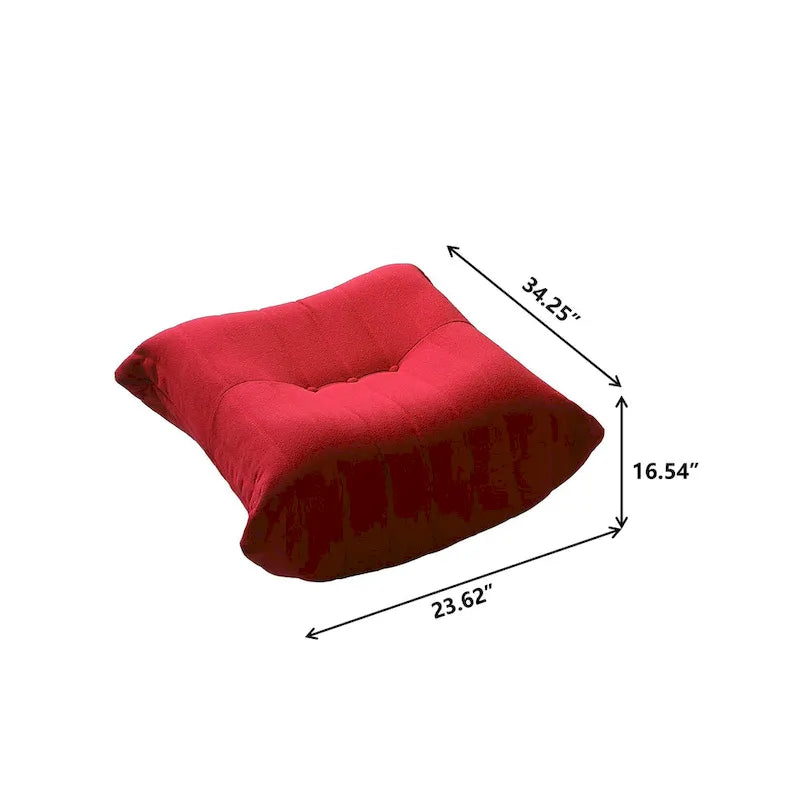 Canapé de sol en velours Teddy, canapé paresseux confortable avec support dorsal et ottoman