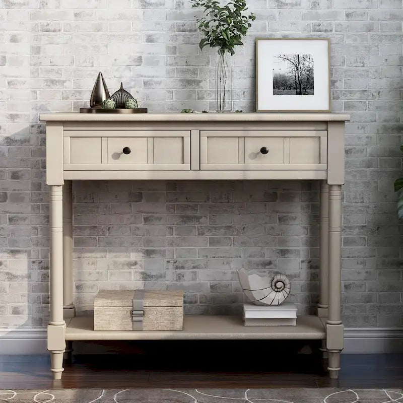 Console avec deux tiroirs et étagère inférieure