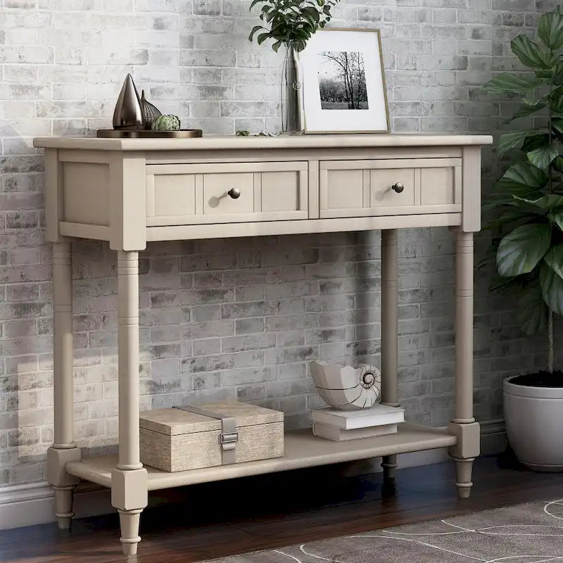 Console avec deux tiroirs et étagère inférieure