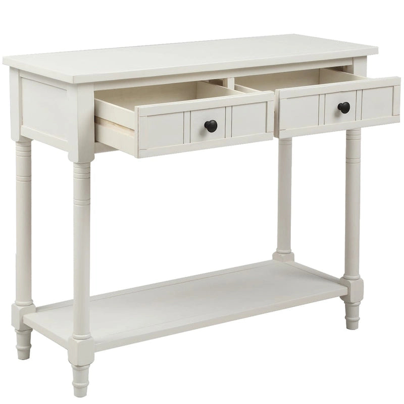 Console avec deux tiroirs et étagère inférieure