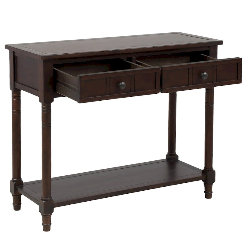 Console avec deux tiroirs et étagère inférieure