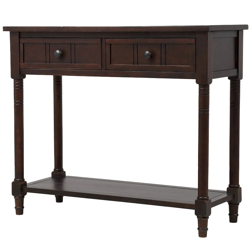 Console avec deux tiroirs et étagère inférieure