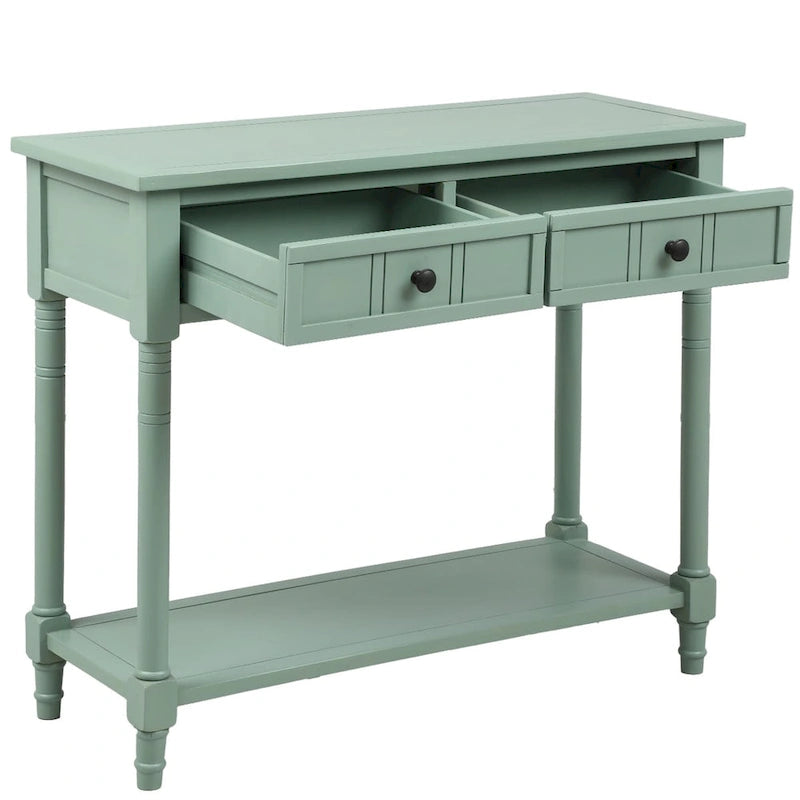Console avec deux tiroirs et étagère inférieure