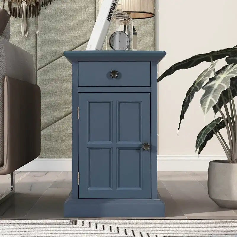 Table d'appoint de salon classique vintage avec ports USB et tiroir multifonction avec porte-gobelets