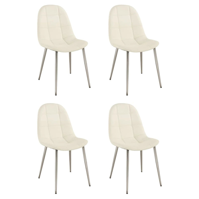 Chaise de salle à manger avec dossier rembourré blanc (lot de 4)