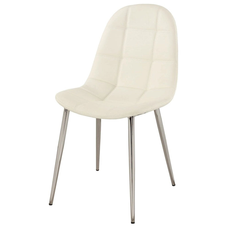 Chaise de salle à manger avec dossier rembourré blanc (lot de 4)