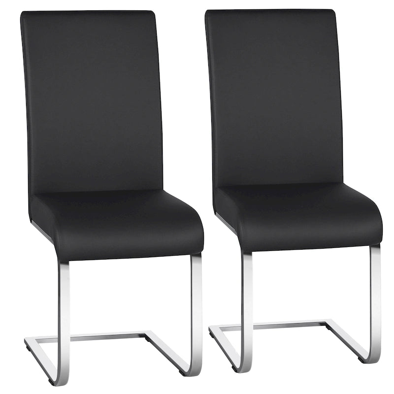 2 chaises de salle à manger à dossier haut rembourrées pour la maison