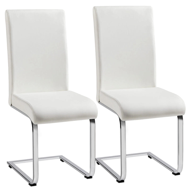 2 chaises de salle à manger à dossier haut rembourrées pour la maison