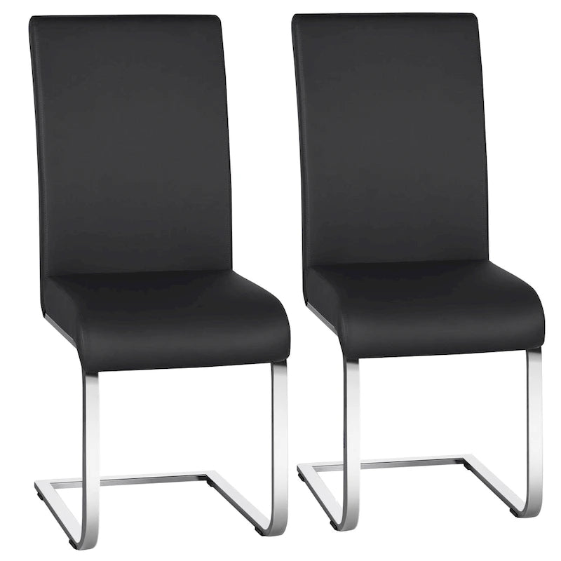 2 chaises de salle à manger à dossier haut rembourrées pour la maison