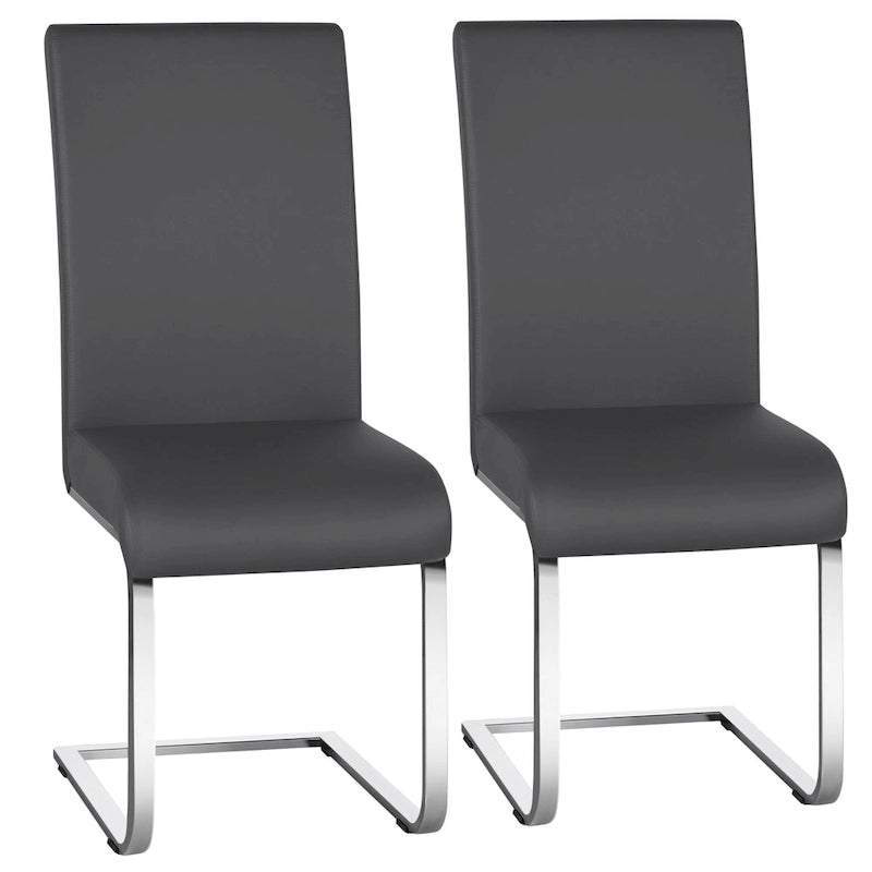 2 chaises de salle à manger à dossier haut rembourrées pour la maison