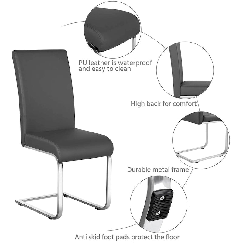 2 chaises de salle à manger à dossier haut rembourrées pour la maison