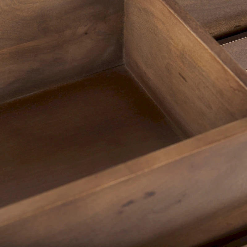 Buffet 6 tiroirs en manguier massif brun moyen - 74,3L x 19,8l x 29,5H