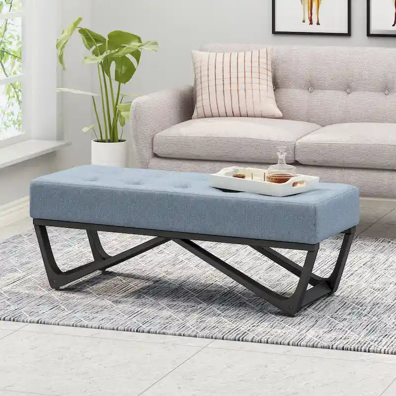 Banc ottoman en tissu contemporain par
