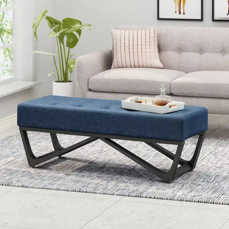 Banc ottoman en tissu contemporain par