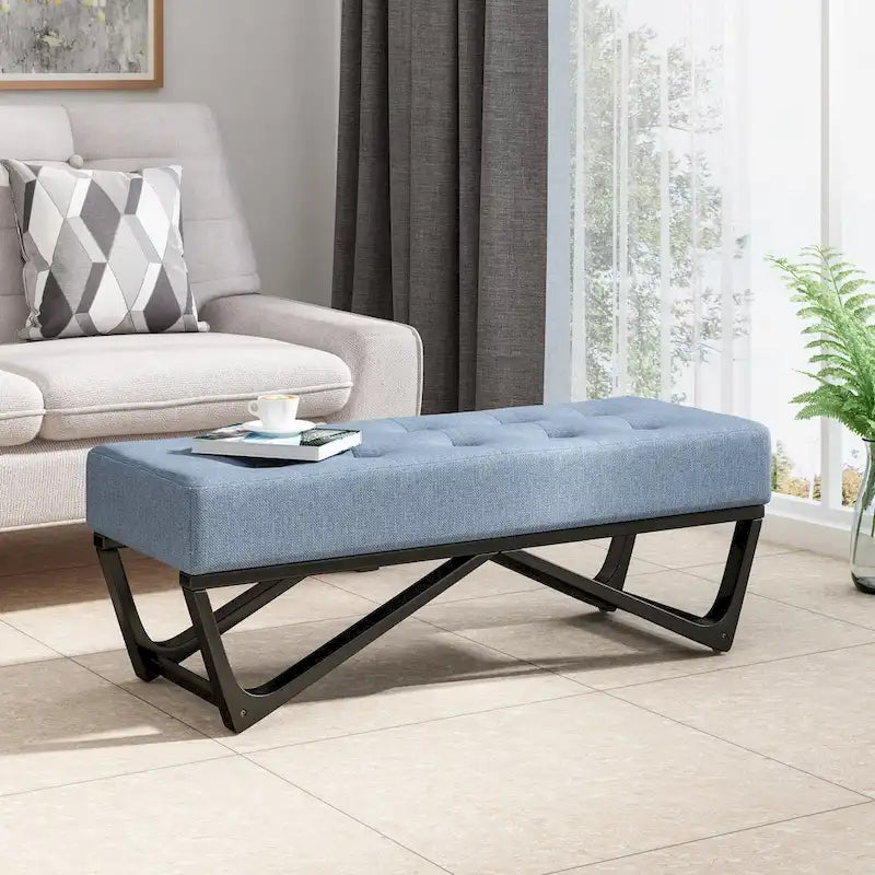 Banc ottoman en tissu contemporain par