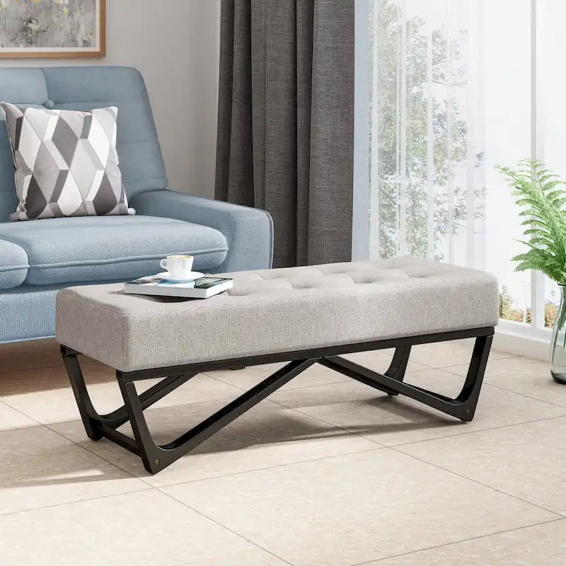 Banc ottoman en tissu contemporain par