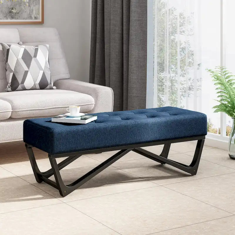 Banc ottoman en tissu contemporain par
