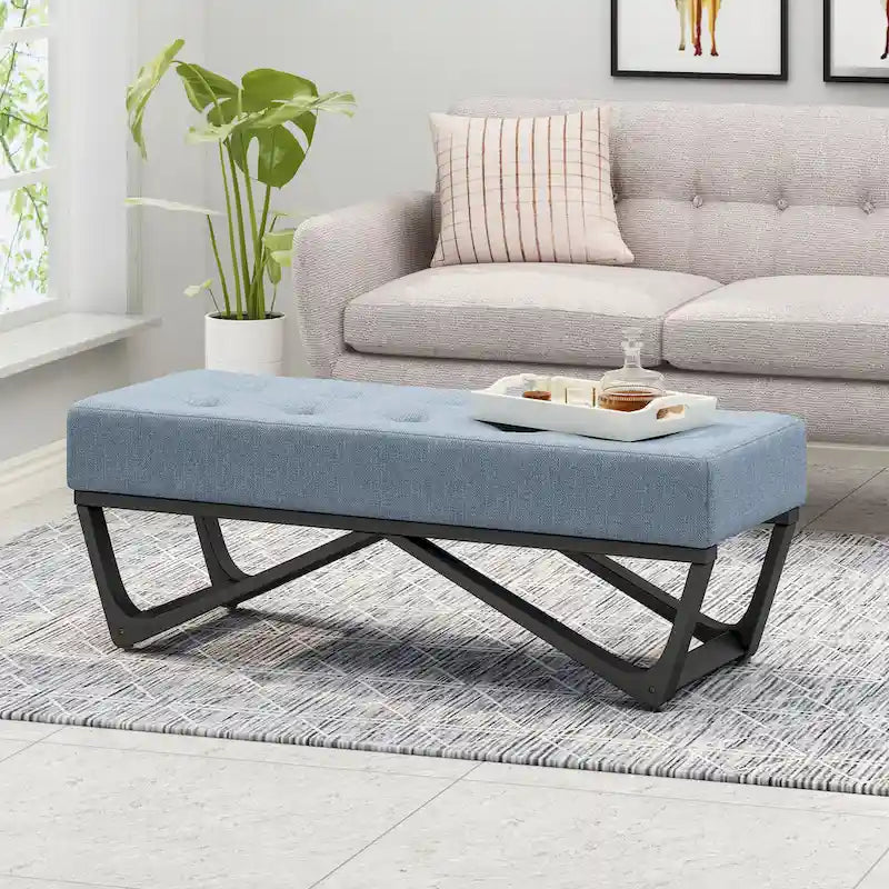 Banc ottoman en tissu contemporain par