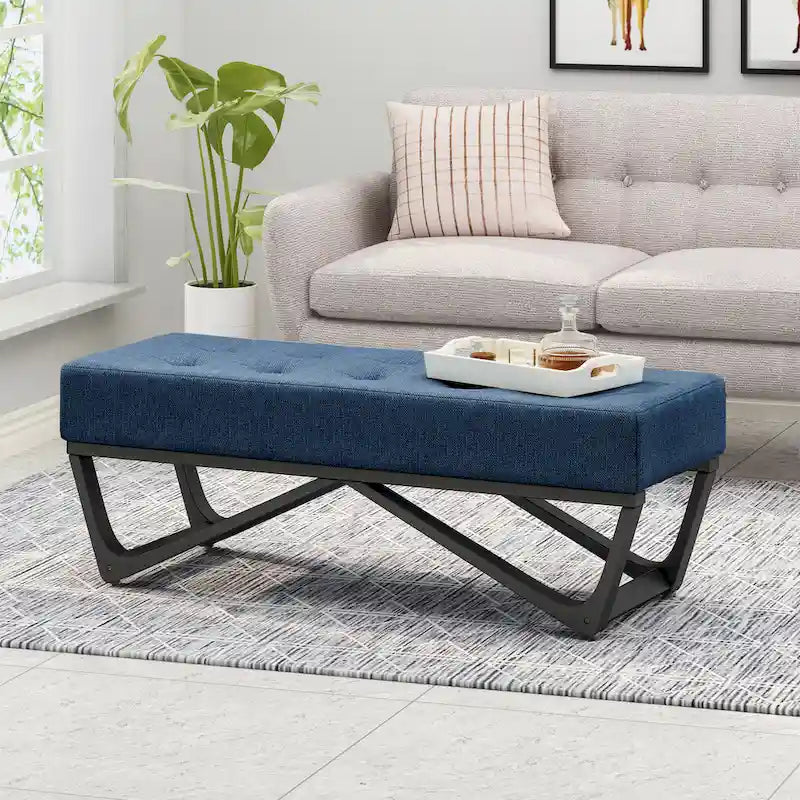 Banc ottoman en tissu contemporain par