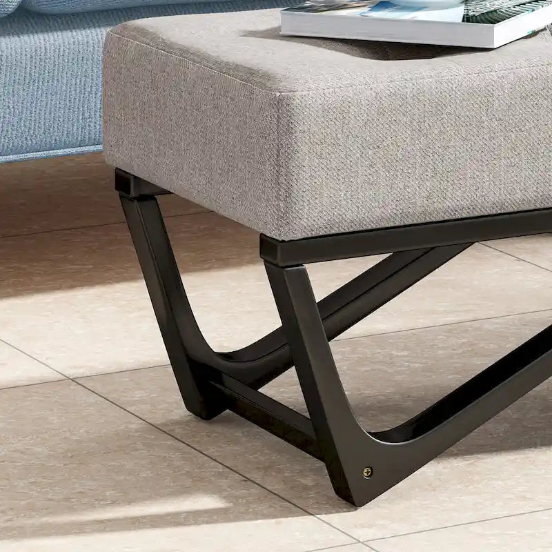 Banc ottoman en tissu contemporain par