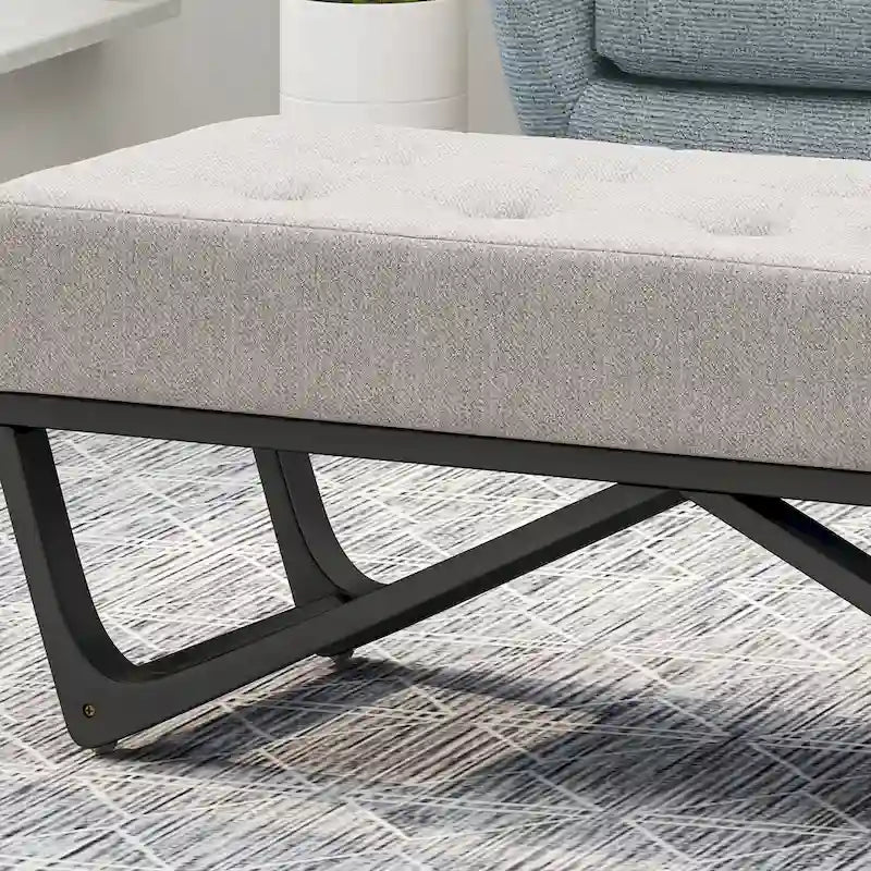 Banc ottoman en tissu contemporain par