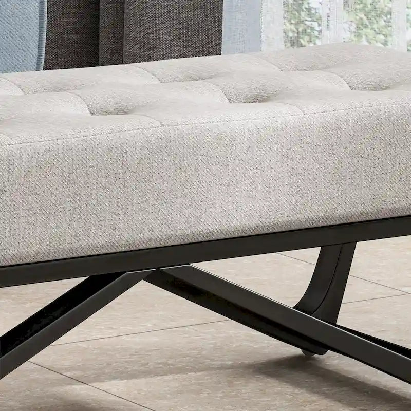 Banc ottoman en tissu contemporain par