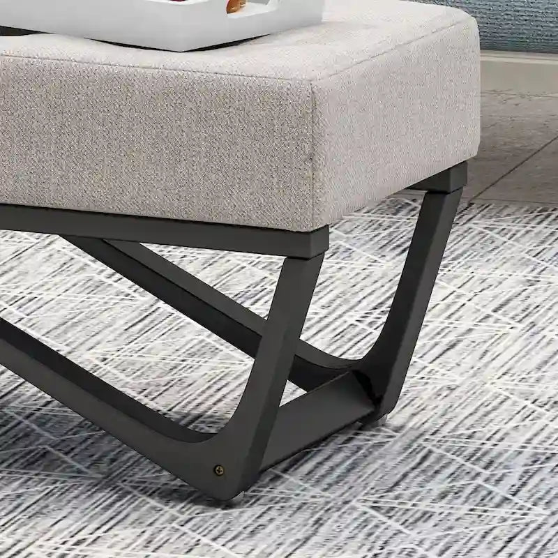 Banc ottoman en tissu contemporain par