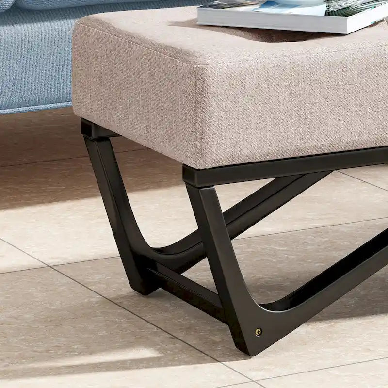 Banc ottoman en tissu contemporain par