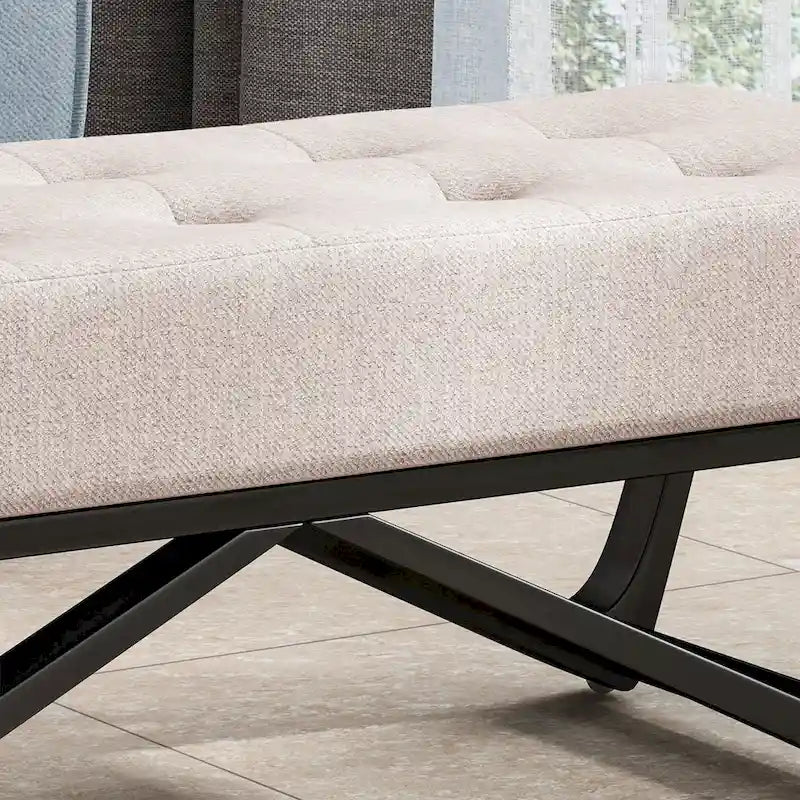 Banc ottoman en tissu contemporain par