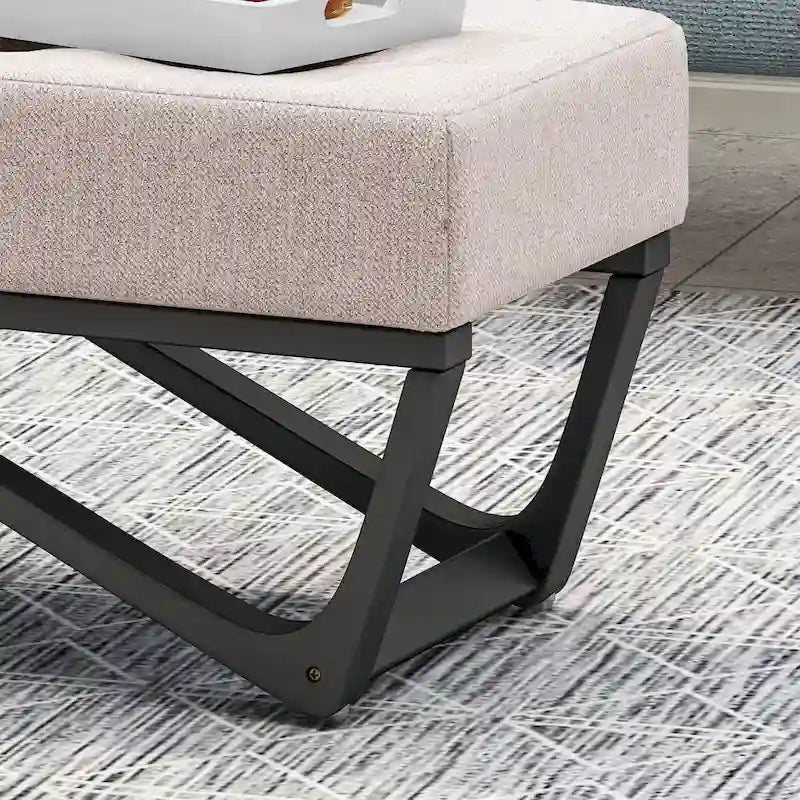 Banc ottoman en tissu contemporain par