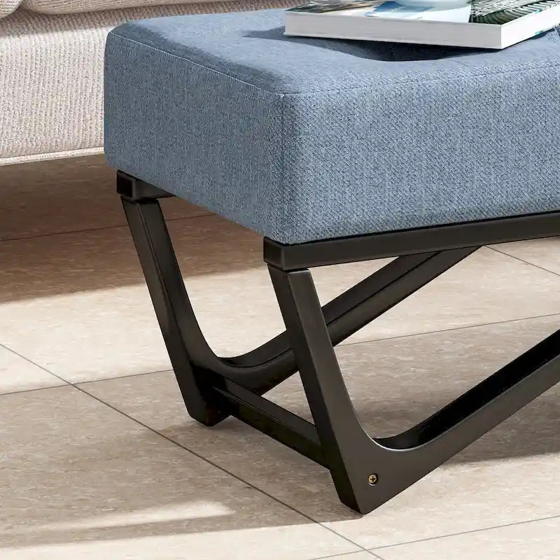 Banc ottoman en tissu contemporain par