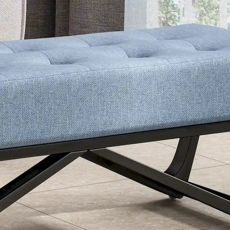 Banc ottoman en tissu contemporain par
