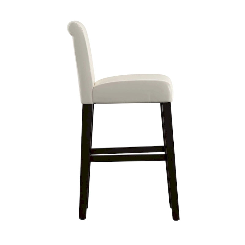 Tabourets de bar à haut dossier en similicuir blanc de 74 cm (lot de 2)