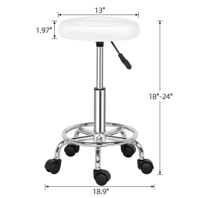 Chaise Tabouret de Salon à Roulettes Réglable Pivotant pour Tatouage, Massage, Soin du Visage, Spa, Tabouret de Bar