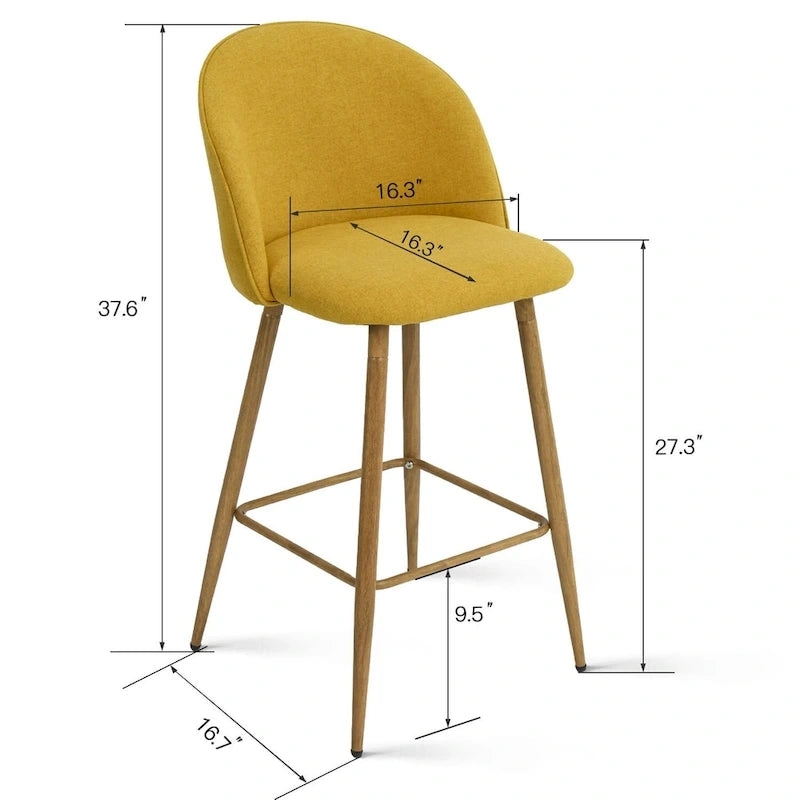 Tabouret de comptoir rembourré 26 po (ensemble de 2) - 37.6x16.7x16.7